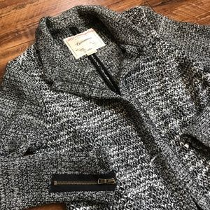 Cartonnier Anthropologie Blazer Black Tweed SZ M